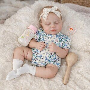 20-Inch Reborn Baby Doll Lifelike Silicone Baby Girl with Full Soft Vinyl Body